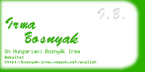 irma bosnyak business card